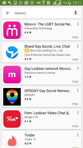 Aplikasi LGBT yang ada di GooglePlay
