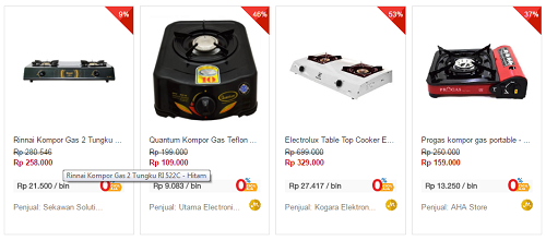 harga kompor gas rinnai