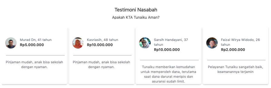 testimoni tunaiku